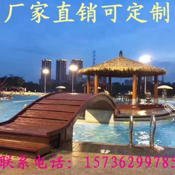 武汉景观凉亭长廊防腐木水车生产厂家