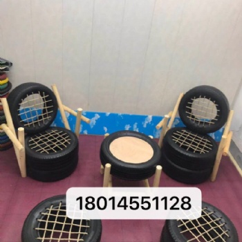 轮胎工艺品改造创新桌椅花盆幼儿园轮胎彩绘卡通摆件雕塑手工装饰