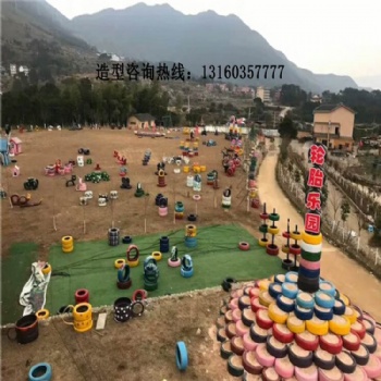 废旧轮胎工艺品改造桌椅花盆生肖摆件废旧轮胎工艺品改造户外拓展雕塑造型创意装饰