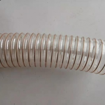 PU聚氨酯镀铜钢丝软管工业吸尘木工伸缩雕刻机液体运输透明软管