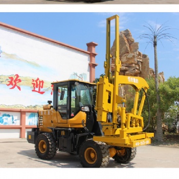 贵州地区路面打桩机 高速乡村路护栏打桩机 装载机式打桩钻孔机