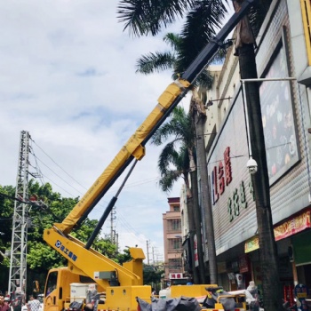 惠州博罗路灯维护云梯车路面监控安装高空车路灯安装登高车出租报价