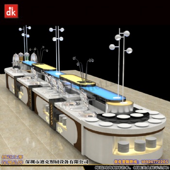 迪克自助餐台设计制作 餐饮家具移动布菲台定制 移动餐台柜备餐台