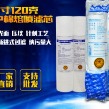 10寸pp棉针刺滤芯 1/5微米针刺压纹平面纯水机净水器滤芯120g