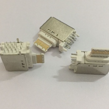 东莞供应USB连接器 Type-c侧插母座16P苹果款全塑胶 纯舌片大电流