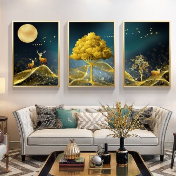 现代轻奢客厅装饰画餐厅挂画沙发背景墙画北欧抽象大气晶瓷画