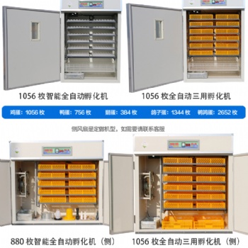 1056大中小型全自动孵化机、鸡鸭鹅鸽子鹌鹑孵化机、家禽珍禽孵化机