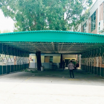 厂家大型仓库棚活动雨棚推拉蓬伸缩遮阳棚停车棚钢架雨蓬物流仓库棚移动雨棚