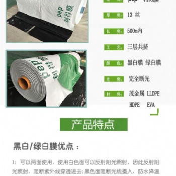 家禽养殖黑白膜 鸡鸭养殖膜 养殖大棚防晒膜 养殖黑白膜