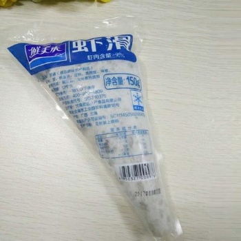 供应全自动三角包虾滑大包装虾滑真空包装机