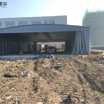 济宁遥控电动伸缩棚 悬空物流仓储蓬厂家