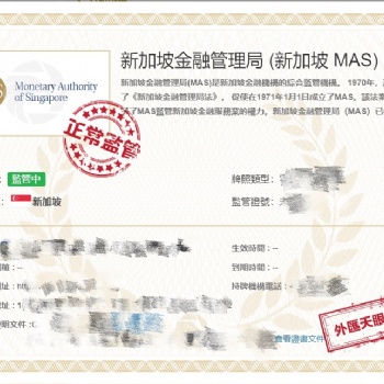 新加坡金融监管牌照支付牌照的作用