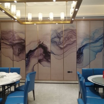 龙岗酒楼包厢贴画折叠屏风隔墙 深圳阁瑞65型活动隔断有限公司
