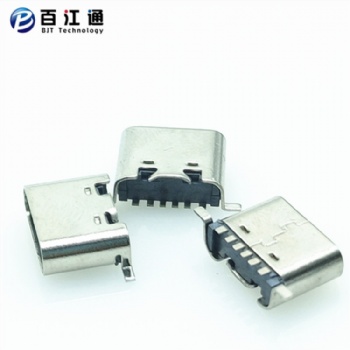 USB 3.1 TYPE-C贴片母座 板上全贴SMT式 6PINtype-c母座