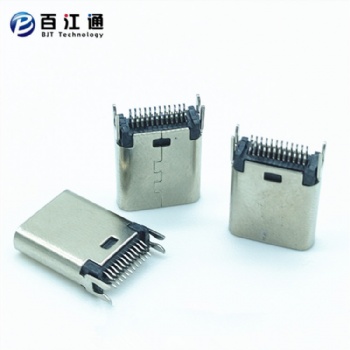 3.1 TYPE-C夹板24P母座 大鱼叉K脚 typec转接头插座10.5-9.3mm