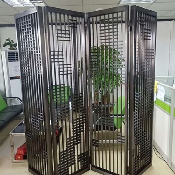 黑钛折叠不锈钢屏风图片