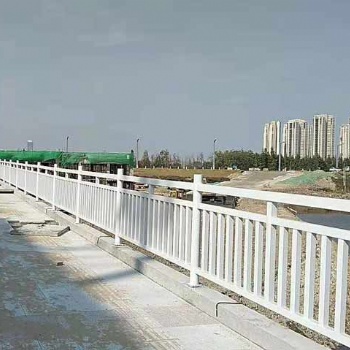 揭阳桥梁栏杆安装 河涌白色锌钢护栏 景观栅栏