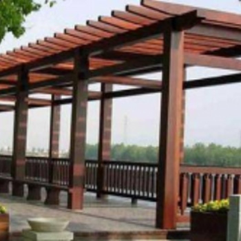 小青瓦长廊，防腐木长廊，公园景区休闲长廊施工