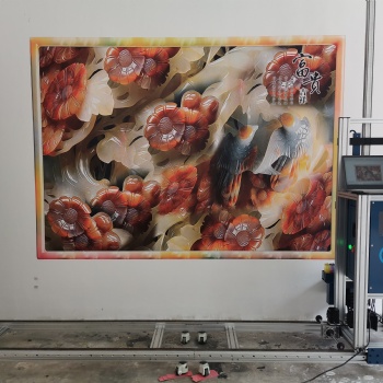 户外广告壁画3D喷绘机墙体彩绘机文化墙墙绘机5D墙体打印机创业机器