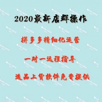拼多多店群软件贴牌代理加盟，运营技术教学