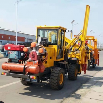 河南装载机公路护栏打桩机图片 公路护栏打桩机 护栏打桩机厂家