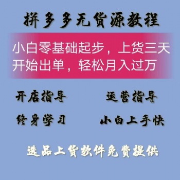 拼多多店群爆款采集软件招商，精细化选品培训