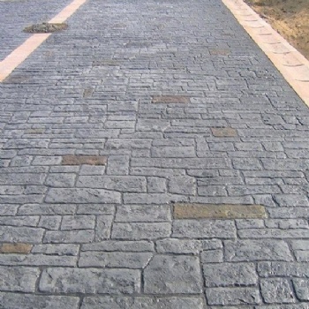 彩色压花地坪,彩色混凝土路面,仿古印花路面广泛铺装