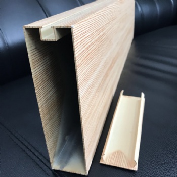 凹槽铝方通 凹槽铝格栅 木纹铝吊管