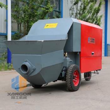 陕西吕梁用 7.5KW建筑圈梁细石泵 建筑二次结构泵 混凝土输送泵 7.5KW卧式带搅拌微型地泵