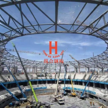 垃圾电厂煤棚体育场看台管桁架工程建设