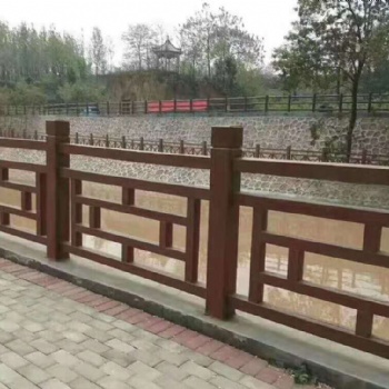 户外仿木栏杆有哪些，仿木护栏效果图，昆明仿木护栏制作