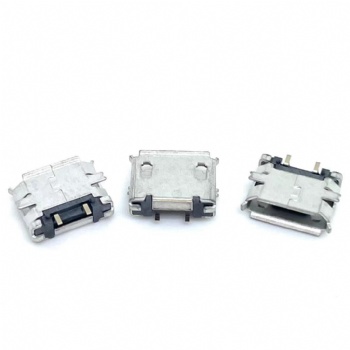 MICRO 2p麦克母座 全贴SMT 有柱 卷边 大电流 单充电 USB连接器