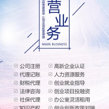 公司注册 代理记账 财税代理