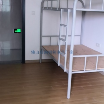 佛山上下铁床上下铺铁架床批发双层铁床工地角铁铁架床工厂