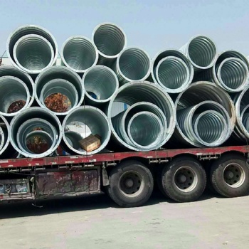 直径4.5米钢波纹涵管施工 大口径拼装钢制波纹管 桥梁排水