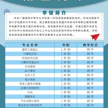 2022中央广播电视中等专业学校（电大中专）报考指南