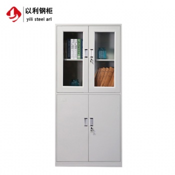 办公室钢制文件柜 半玻璃门财务凭证柜 等体器械铁皮资料档案柜