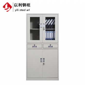 中二斗文件柜铁皮柜 加厚办公资料档案柜财务会计凭证储物柜子