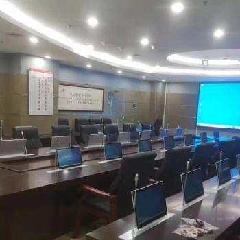 无纸化会议桌面升降屏 无纸化会议升降一体机