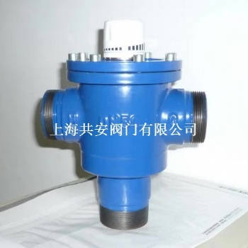2寸铸铁烤漆冷热水恒温三通阀