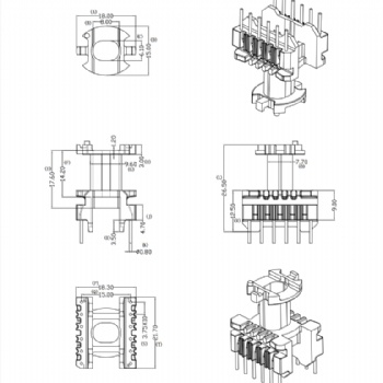 HXB-ECO2019立式6+6高频变压器电木骨架