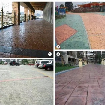 广西南宁压花地坪混凝土路面面层压印施工