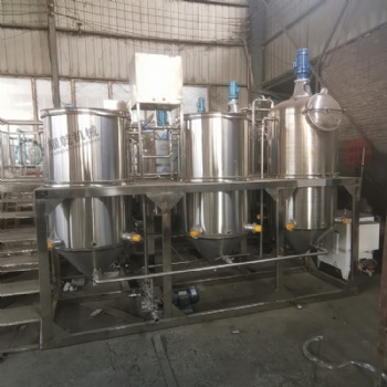 三罐菜籽油生产线 304不锈钢食用油精炼机 植物油炼油提纯设备