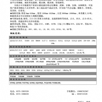 船板已取得认证：DNV、ABS、GL、LR、BV、CCS、RINA、NK、KR等