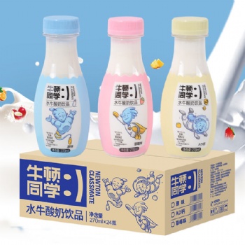 水牛酸奶饮品生牛乳发酵高钙牛奶原味、草莓味、AD钙 270ml*24瓶 代理批发 OME
